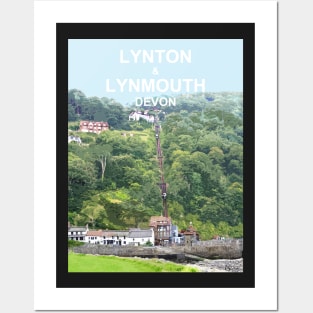 Lynton Lynmouth North Devon Cliff Railway Travel location poster Posters and Art